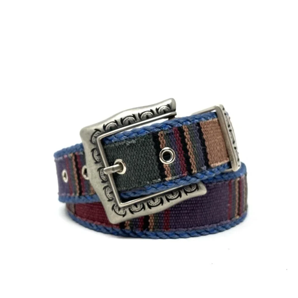 Century Canada Southwestern Belt Size Small Aztec Boho Silver Hardware Sz S